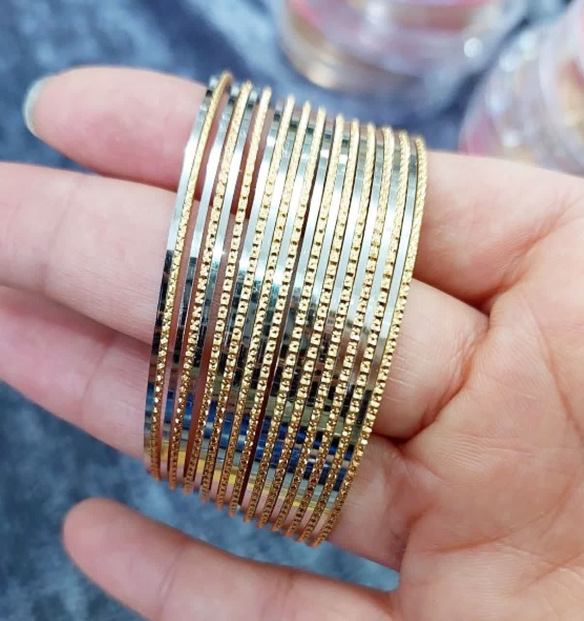 Small fixed color Russian gold bangles 5