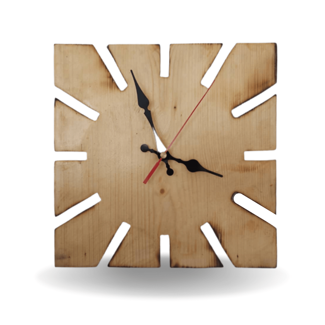 All wood wall and table clock